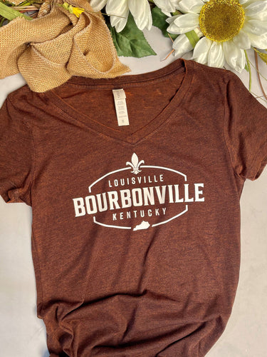 Bourbonville® Ladies V-Neck T-Shirt